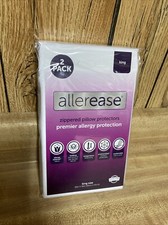 2 Pack King AllerEase Pillow Zippered Protectors Allergy Protection New