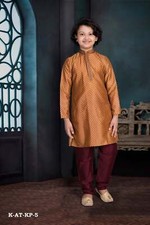 Poly Digital Print Work Traditional Kurta Pajama Set for Boys - Ethnic Wear