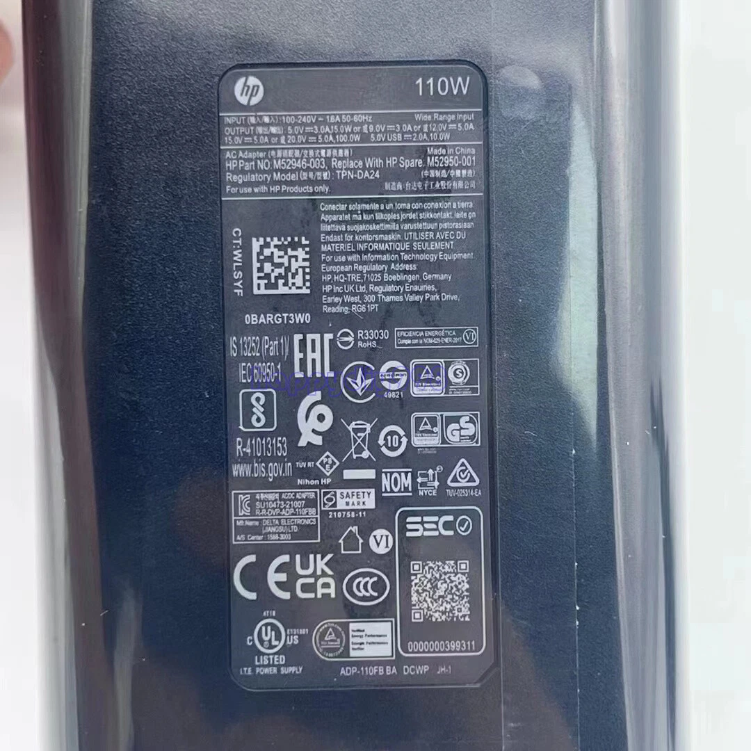 Original M52950-001 110W Type-C Laptop AC Adapter Power Charger  