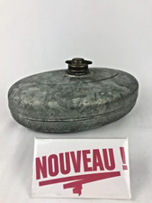 ➜Bouillotte/chauffe lit ovale en métal galvanisé bouchon laiton ancienne/vintage