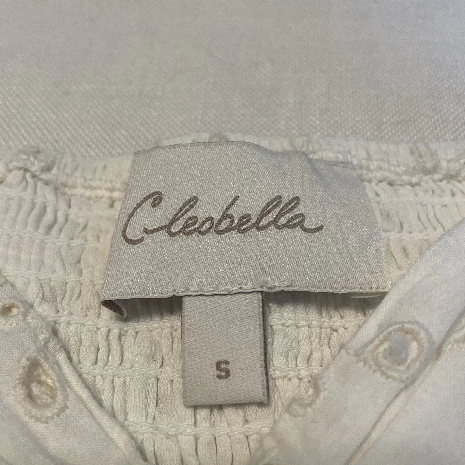 OFF WHITE Abito Cleobella Off the Shoulder Avorio Off White con occhielli Small