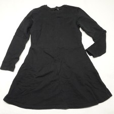 TRF By Zara Size Large Long Sleeve Skater Mini Dress Classic Black Crewneck