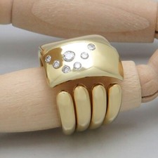 Ring Gold ca. 0,28ct W-si Brillant 585/14K Gelbgold Gr. 62 massiv Handgefertigt