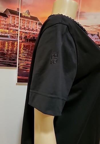 GIVENCHY Size S Women's Black Top Blouse Witn Neck Details & Shoulder Zip #C - Picture 5 of 15