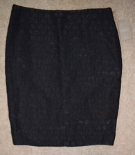 New Maeve Anthropologie Sz 6 Skirt Black Circle Design Straight Pencil Lined