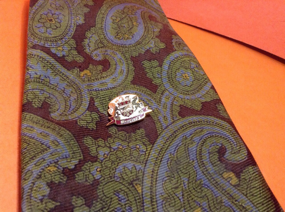 Vintage Tie Tack, Manginos Family Crest Gem
