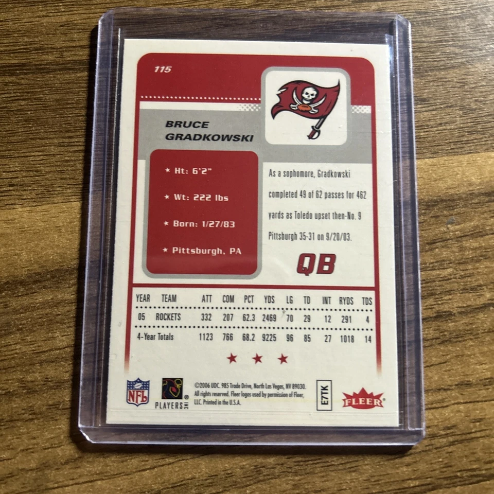 2006 Fleer - Fleer Futures #115 Bruce Gradkowski (RC) - Image 2 of 2