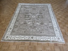 8 X 9'11 Hand Knotted Gray Bamboo Silk Oushak Oriental Rug G15225
