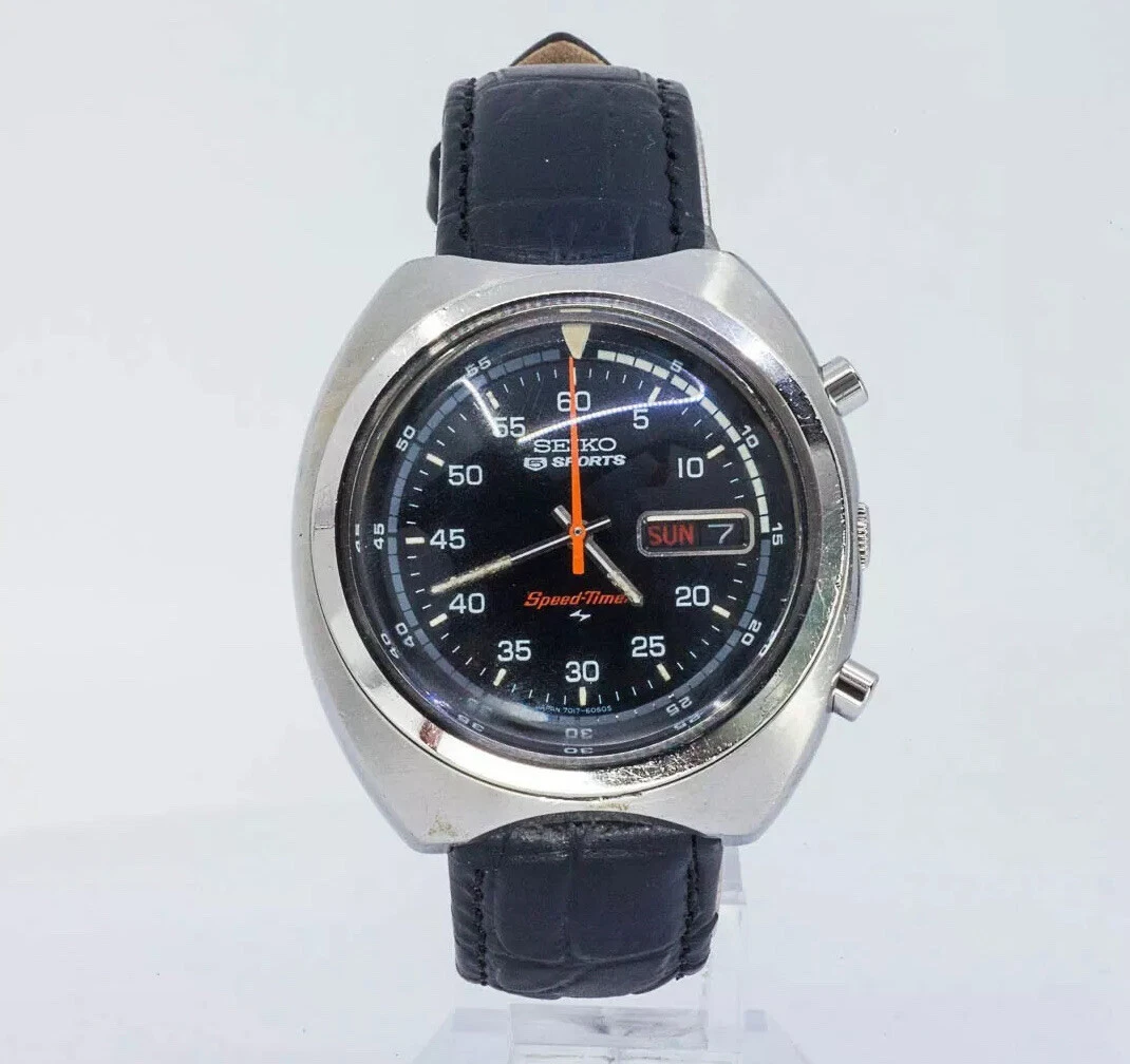 Vintage SERVICED SEIKO 5 SPORTS SPEEDTIMER 7017-6040 CHRONOGRAPH AUTOMATIC WATCH