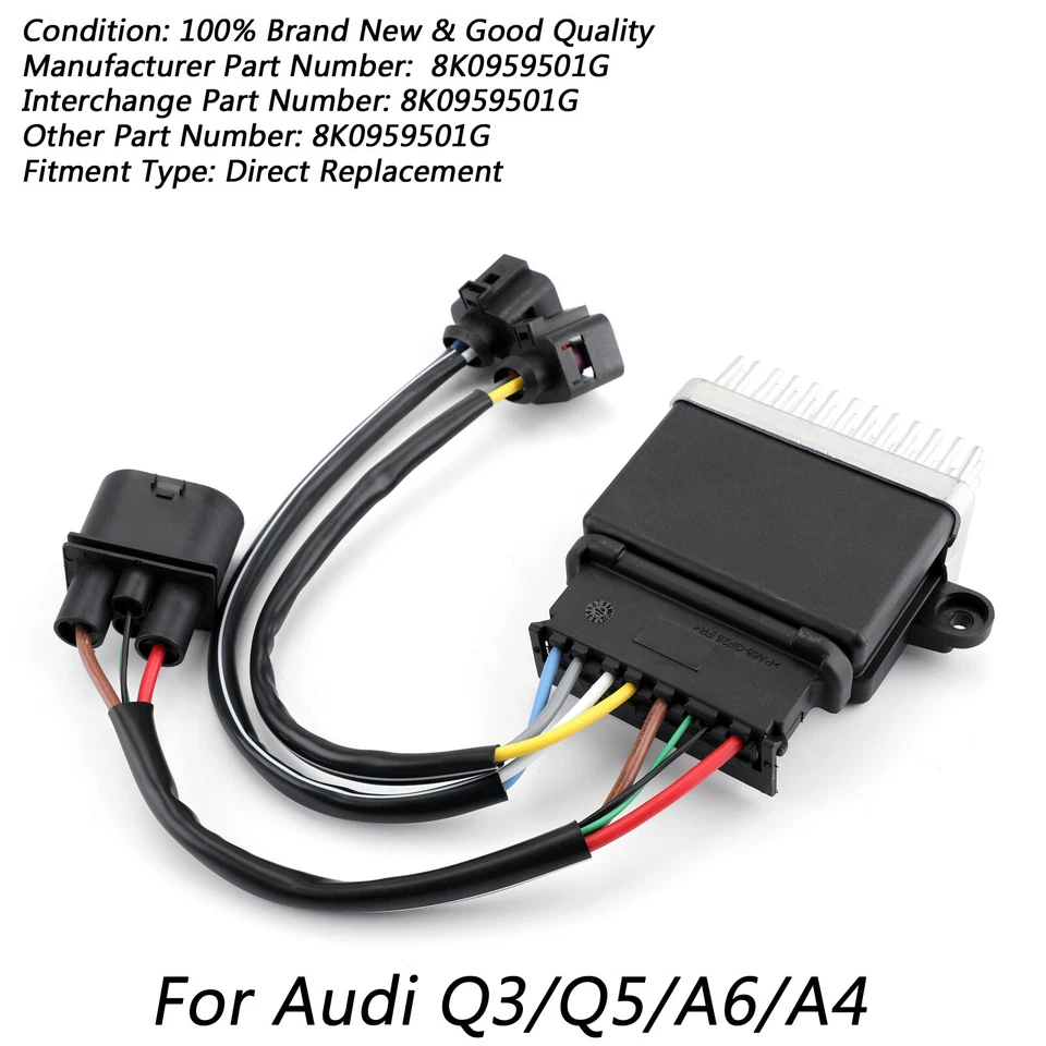 Engine Cooling Fan Control Unit Module 8K0959501G Fit For Audi Q3 Q5 A4 A6 F8 - Image 3 of 4