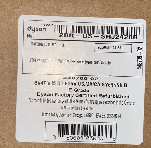 Dyson V15 Detect Extra - Yellow/Nickel READ thumbnail 2