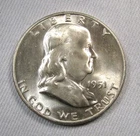 1951-D Silver Franklin Half Dollar VCH UNC FBL Coin AN316
