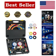 All-in-One AC Gauge Set with Adjustable Couplers and 5FT Hoses for Professionals