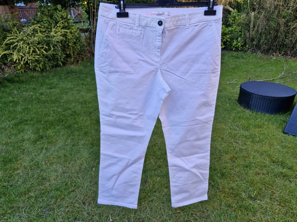 Boden Size 14P White Cropped Trousers-WM372-Q11 - Image 2 of 4