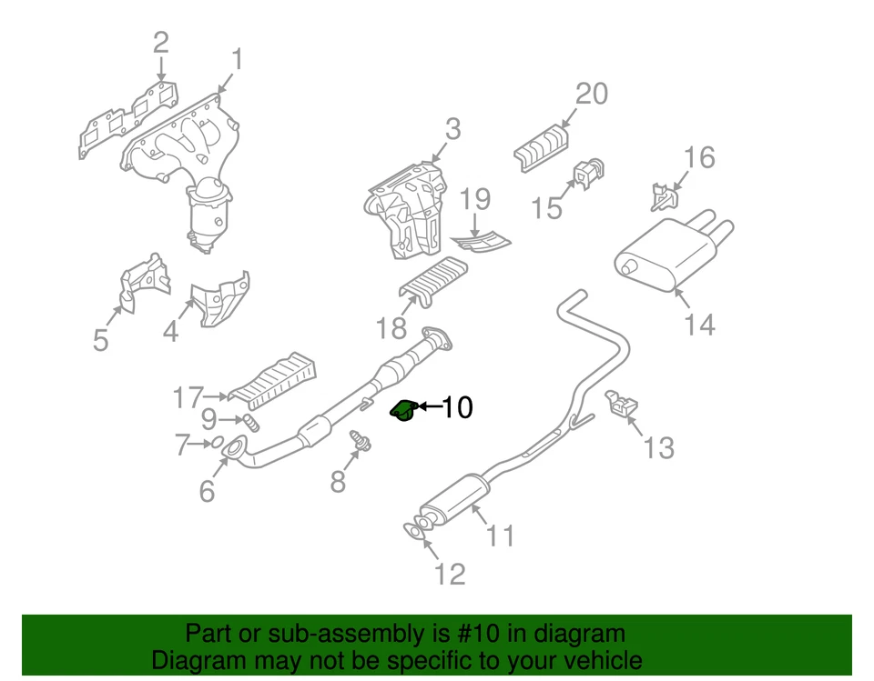 Montaje de tubo de escape delantero genuino Nissan Altima Máxima Quest 20611-8J000 Foto 3 de 4