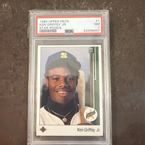 1989 UPPER DECK STAR ROOKIE#1 KEN GRIFFEY JR. ROOKIE RC PSA 7
