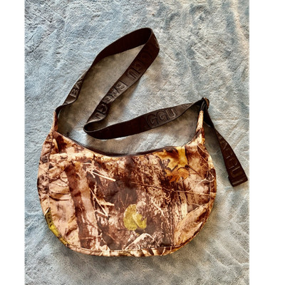 BAGGU Medium Photo Forest Crescent Shoulder Bag with Zipper Accent for Women