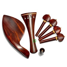 4/4 Violin Rose Wood Red Wood Fitting Tailpiece Chinrest Pegs Boxwood Collar