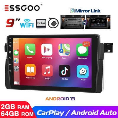 9'' Android 13 Auto Carplay Autoradio GPS Nav WIFI RDS für BMW 3ER E46 M3 2+64G