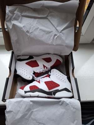 Nike Air Jordan 6 Retro Carmine 2021 PS PreSchool Child UK 13 / EUR 31,5 UNGETRAGEN 