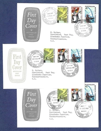 1967 Australian Antarctic Territory FDC X3 different bases