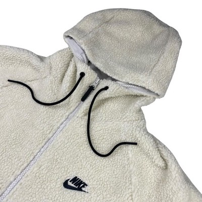 Nike Men's Sherpa Fleece Tech Windrunner Full Zip Hoodie Ivory   AQ2767   Large