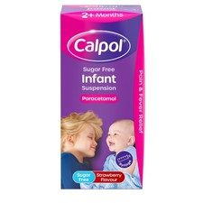 Calpol Sugar Free Infant Suspension Paracetamol (1 x 100ml) Strawberry Flavour