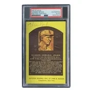 Warren Spahn Signed 4x6 Milwaukee Braves Hall Of Fame Plaque Card PSA/DNA - Image 3 of 4