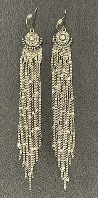 ACCESSORIZE, silver tone drop dangle  Hook  EARRING .