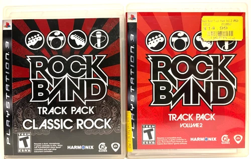 PS3 ~ Rock Band Games Lot Bundle - Track Pack 1 & 2 Classic Rock ~ PlayStation 3