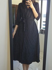 mango black midi wrap dress