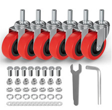 6 Pack Creeper Wheels Heavy Duty Polyurethane Swivel Caster Wheels Replacement