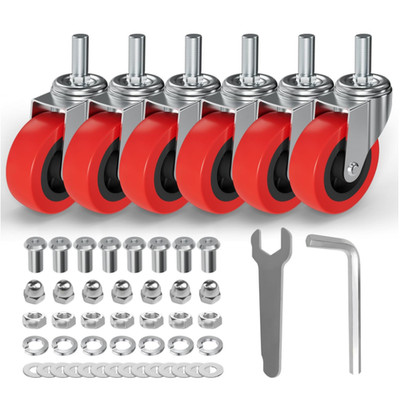 6 Pack Creeper Wheels Heavy Duty Polyurethane Swivel Caster Wheels Replacement