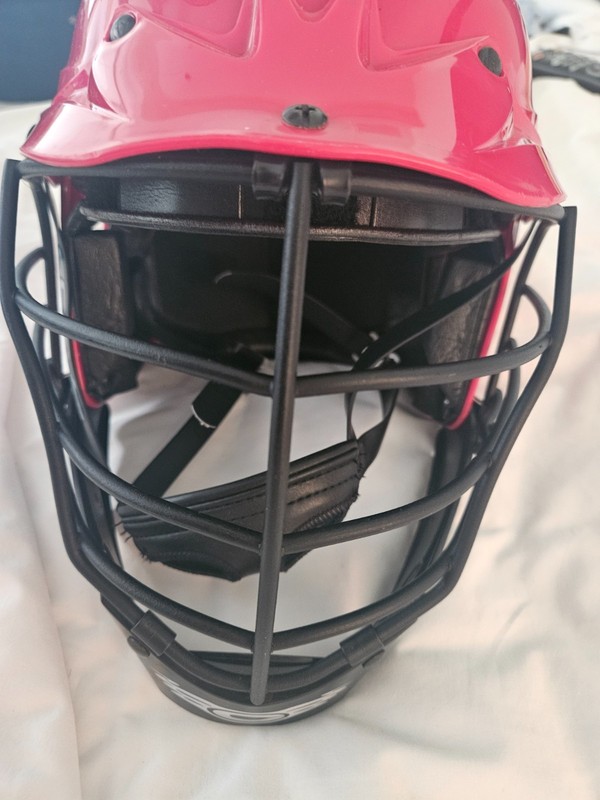 Cascade Lacrosse Helmet Youth Size Red Adjustable Chin Strap USA