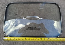 Power Smokeless Grill PG-1500 Glass Lid & Handle Replacement 16" x 10"
