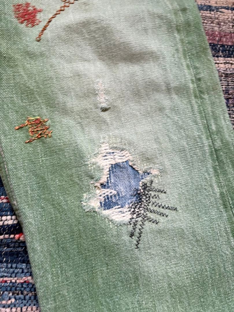 USED KAPITAL RASTA PATCHWORK DESIGN STRAIGHT DENI… - image 5