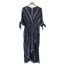 Michael Kors Gold Black Metallic Striped Shift Dress XL