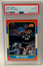 1986 FLEER Basketball #74 MIKE MITCHELL Graded PSA 6 EX-MINT San Antonio SPURS