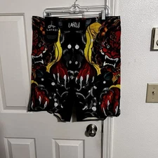 Lafroi Agile MMA Board Shorts Mens Sz L Dragon Graphics Cross Train Martial Arts