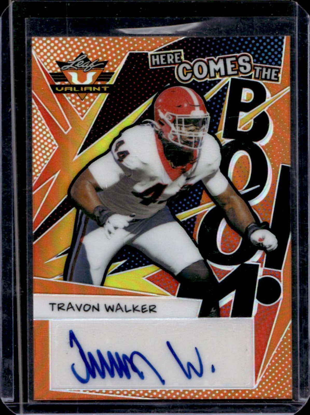 Travon Walker Leaf Valiant Here Comes the Boom Autographs #HBTW1 Orange