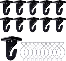 20 Drop Ceiling Hooks for Classrooms & Offices, Black Heavy Duty Metal T-Bar Hoo