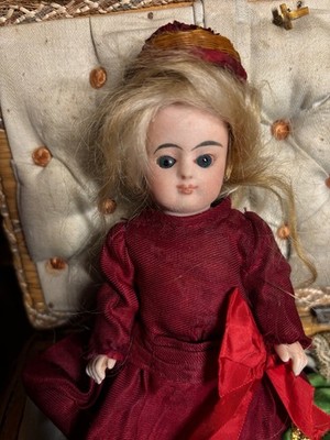 Antike Puppe Biskuitkopf Francois Gaultier kleine Mignonette Puppe 18 cm 7 cm