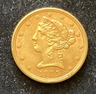1895 $5 Gold Liberty Coin
