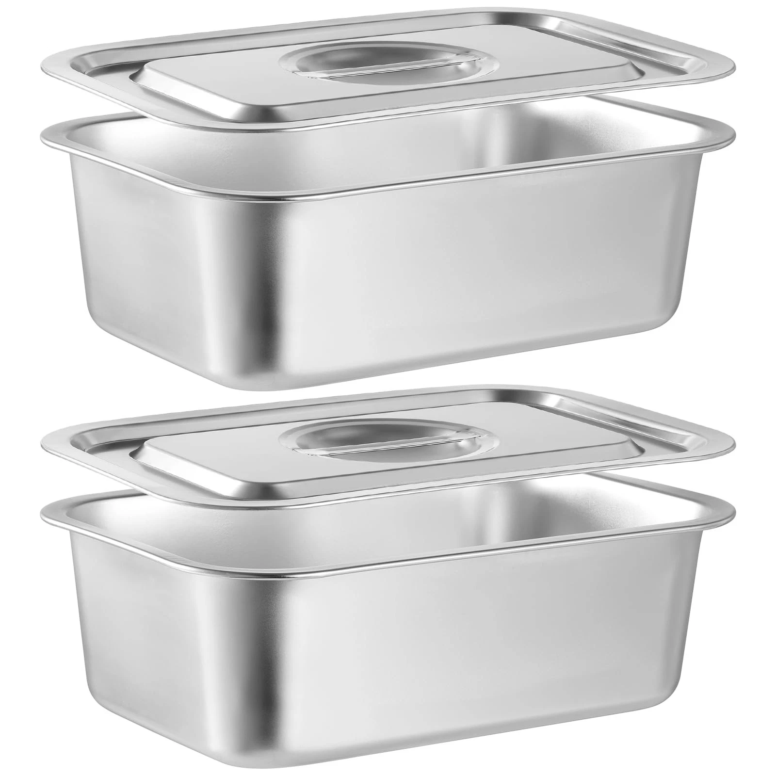 2 PACK 4 Inch Extra Deep Lasagna Baking Pan with Lid, 8.7x12.6Inch 304 Stainl...