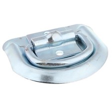 Bolting D Ring Tiedown Anchor Silver with Bolt on Mounting Clip - Heavy Duty