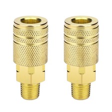 2 Packs 1/4" NPT M-Style Quick Connect Air Hose Fittings, High Flow Industria...
