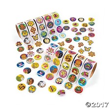 Paper Bulk Religious Rolls of Stickers Assortment - 10 Rolls, 100 Stickers Each