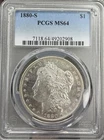 PCGS 1880-S MS64 MORGAN SILVER DOLLAR MINT STATE NICE TONING 🔥🇺🇸🔥