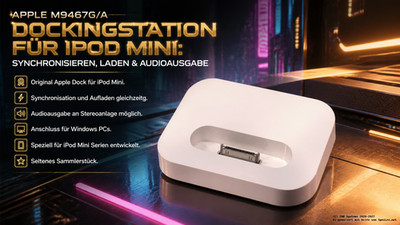 Original Apple M9467G/A Cradle, Dock, Stand for iPod Mini Series, NEW Original Packaging Rare