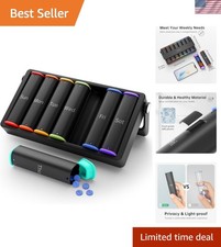 Weekly Pill Organizer 2 Times a Day, Large Travel Pill Box 7 Day, Am Pm Twice...